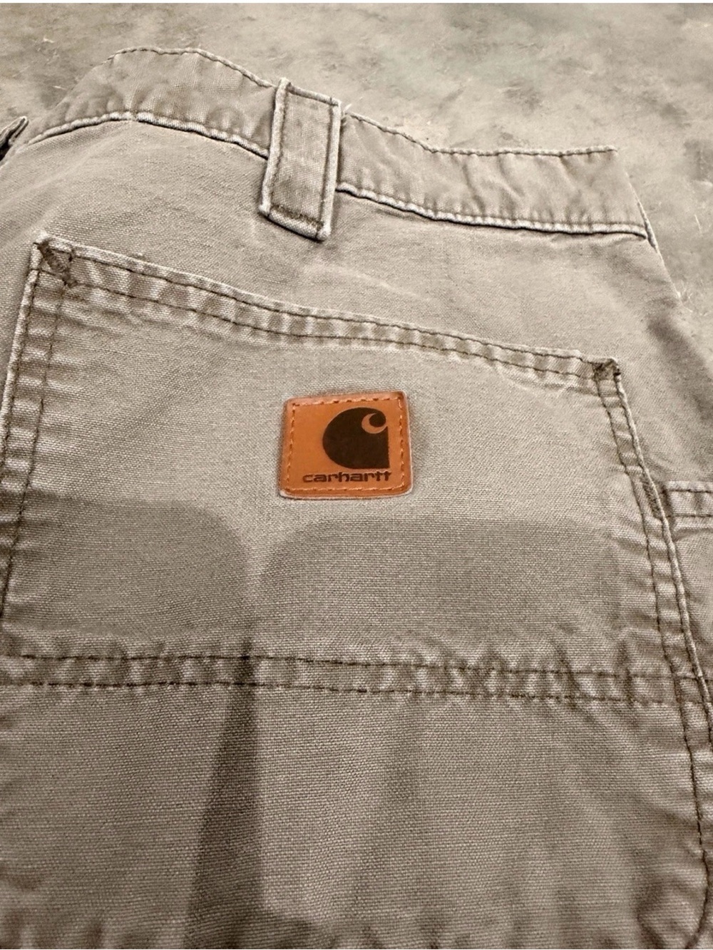 Carhartt Original Dungaree Fit Carpenter Durable Workwear Brown Taupe 38x36